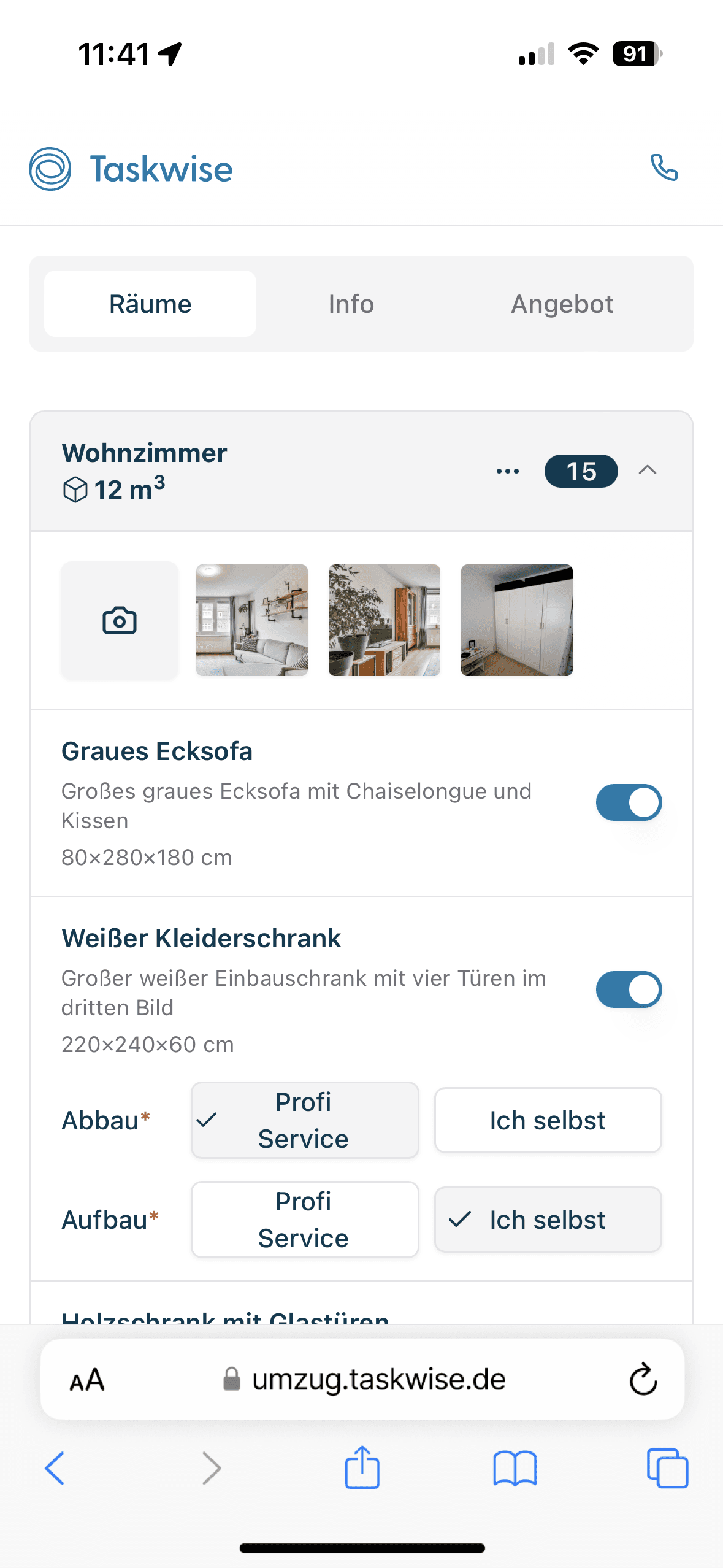 Volumen und Aufwand werden erfasst.